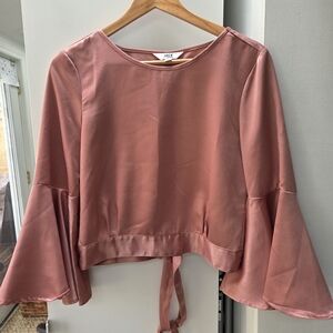 BB Dakota Satin Tie-Back Top in Dusty Rose